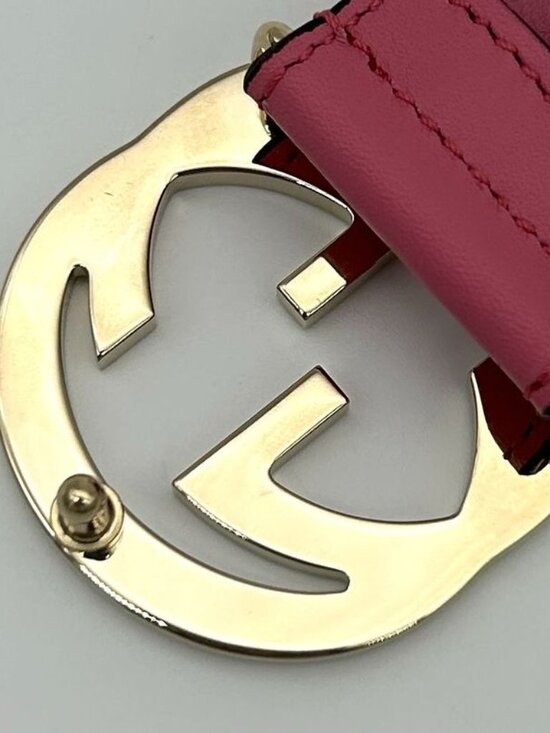 Gucci Belt Interlocking Leather Metal Pink Light Togo main image 5